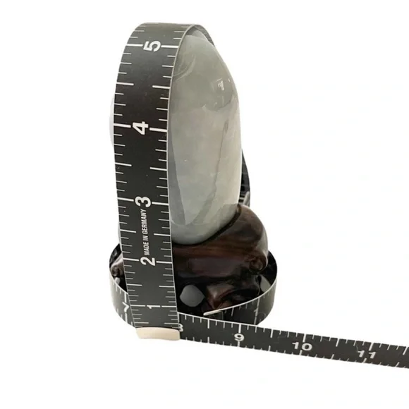 🇭🇰 HONG KONG HAND CARVED JADE BUDDHA FROM SINGLE STONE & WOODEN STAND - Picture 4 of 8